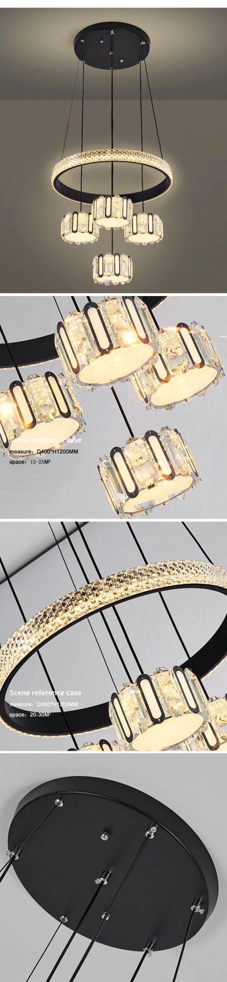 Home Ceiling Acrylic Chandelier Living Room Hanging LED Pendant Light