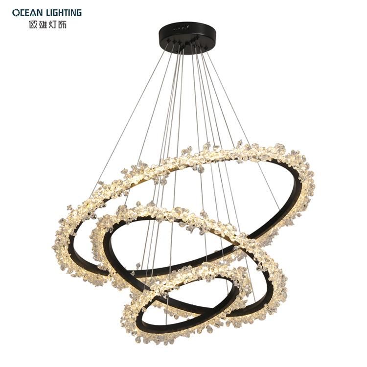 Ocean Lighting Modern Pendant Lights Black Pendant Lamp Circle Chandelier