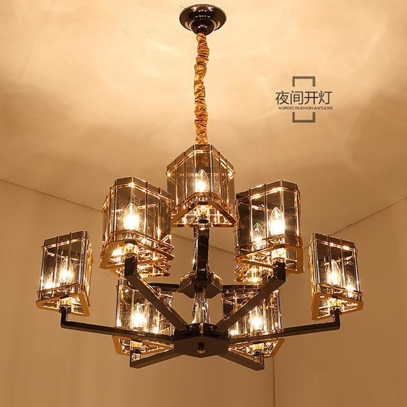 Luxury Crystal Bedroom Living Room Neo-Classical Creative Restaurant Art Pendant Chandelier Lamps