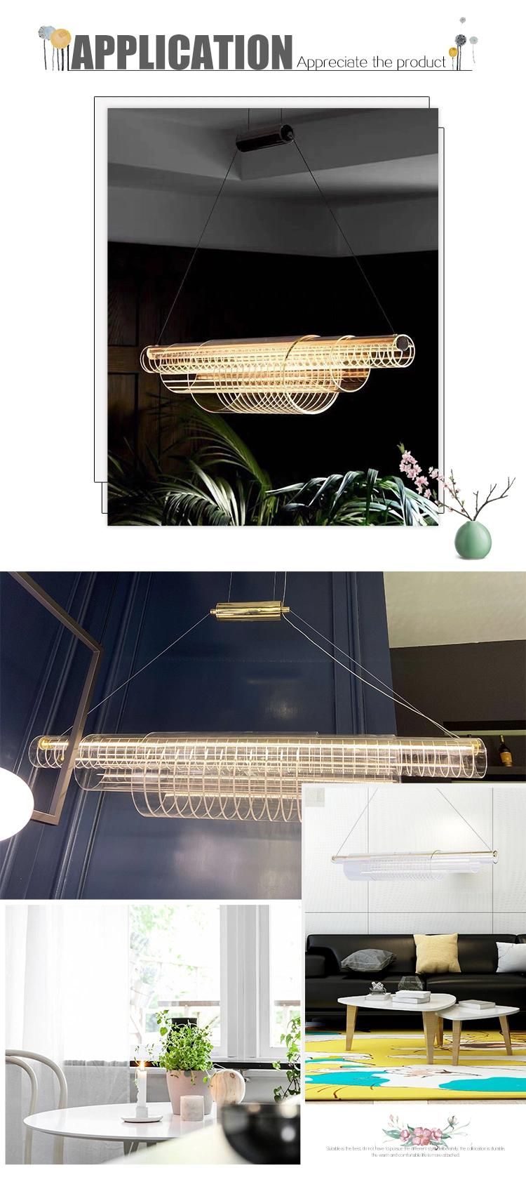 Creative Modern 3 Glass Cylinder Rings Pendant Lamp LED Light