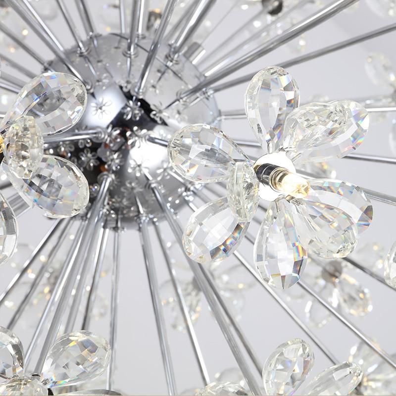 Floral Globe Crystal Chandelier Bedroom Dining Room Pendant Lamp Light