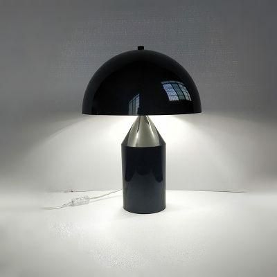Glossy Black Painted Metal Shade and Body Table Lamp.