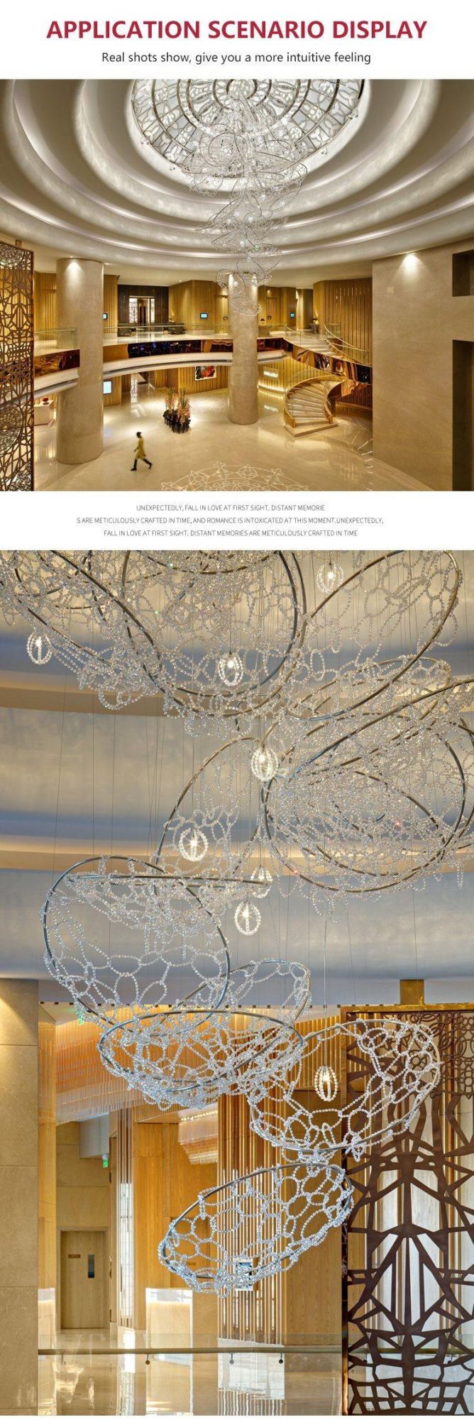 High Brightness Stairway Villa Business Center Custom Project Luxury Modern LED Chandelier