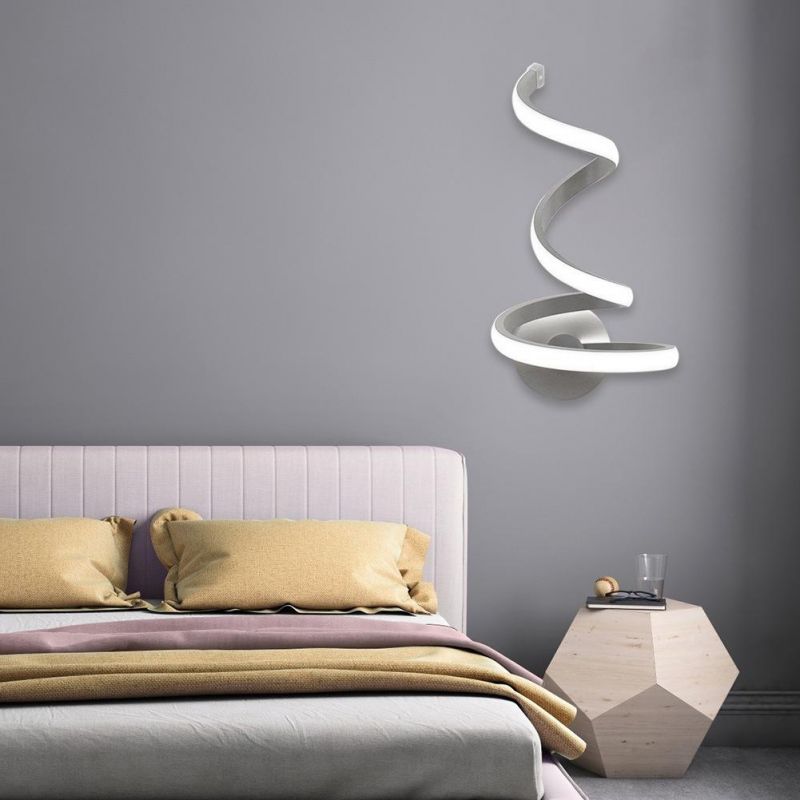 Bedside Room Bedroom Creative Wall Mount Wall Lamp Decor Arts LED Spiral Light (WH-OR-107)