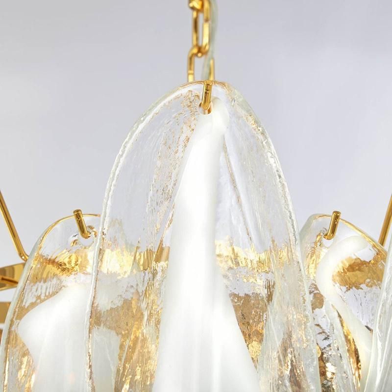 Vintage Leaf Shaped Crystal Chandelier Bedroom Dining Room Pendant Lamp