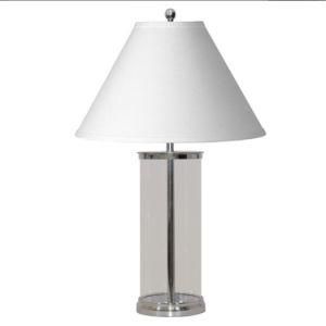 Clear Glass Body Table Lamp with Polished Nickel Base