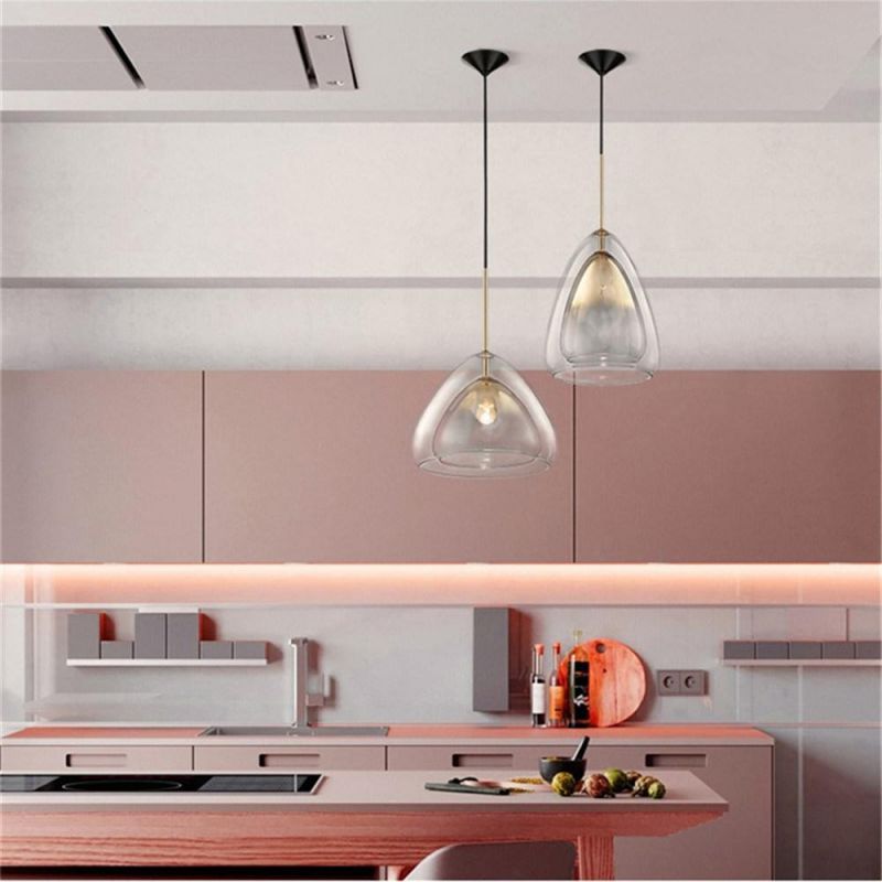 Modern Simple Design Restaurant LED Pendant Lights Dining Room Creativity Glass E27 Hanglamp Bar Kitchen Hanging Lights Fixtures