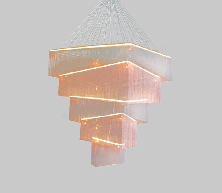 Modern Chain Chandelier Hanging Pendant Lamp for Lobby, Living Room