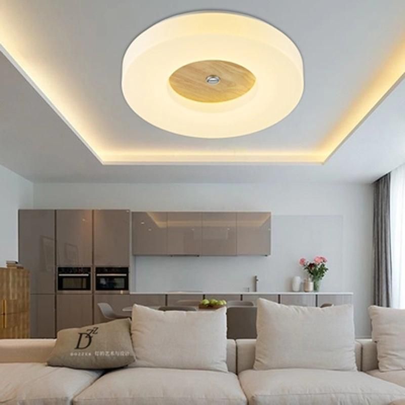 Modern Simple Living Room Restaurant Study Bedroom Balcony Wood LED Ceiling Lamp