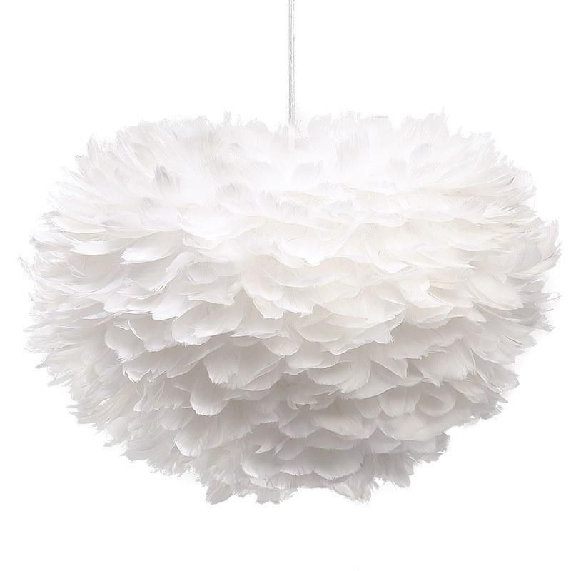 Round Feather Pendant Lamp for Kids Room Children Room Indoor Home Decor (WH-AP-78)