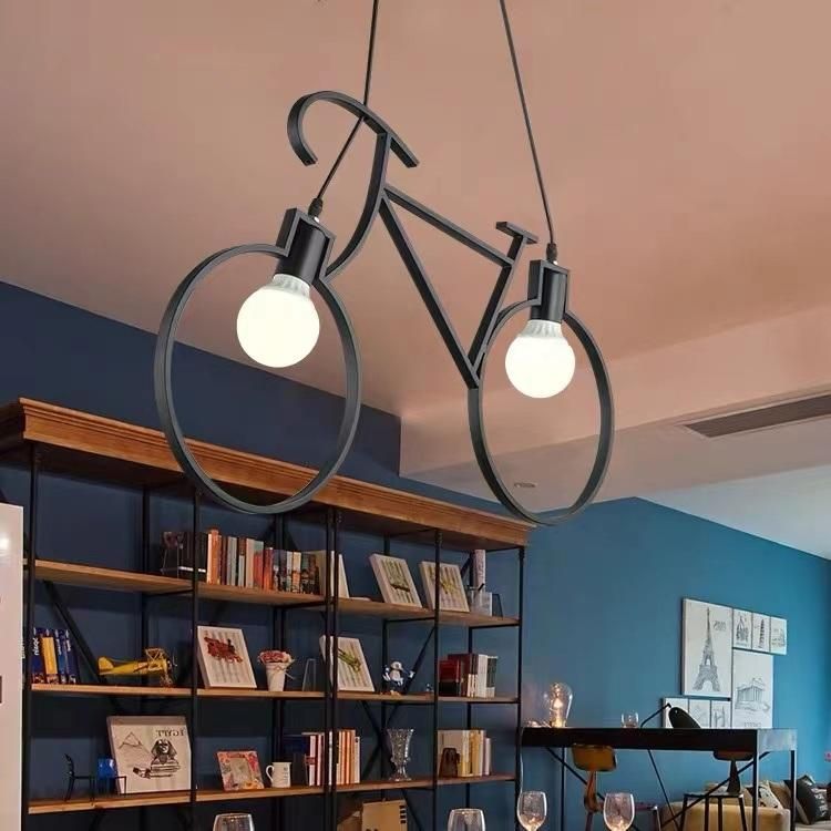 Retro Bicycle Bike Pendant Light Creative Rion Luminaire Living Room Home Lighting Chandelier Light