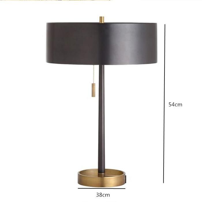 Drum Shade Metal Modern Black and Gold Table Lamp
