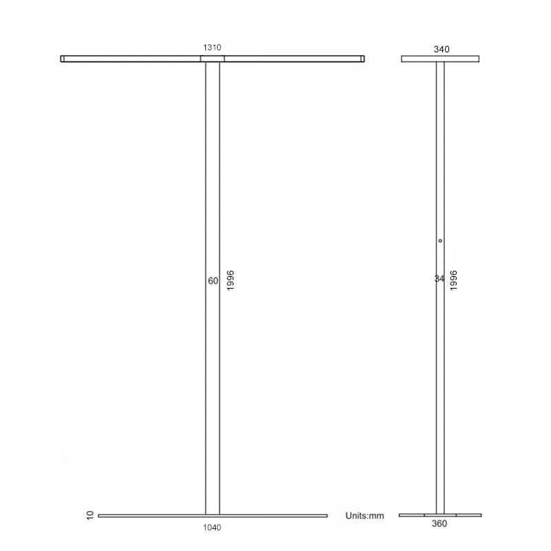 Two Heads 2*70W Independent Modern Office Floor Lamp