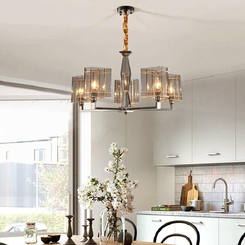 Industrial Style Crystal Chandelier Dining Room restaurant Pendant Lamp Light