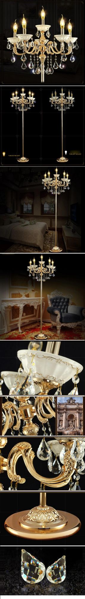 Elegant Floor Lamp Floor Candelabra Baccarat Style for Wedding/Home Use Crystal Standing Lamp Decoration Bacrarat Lighting