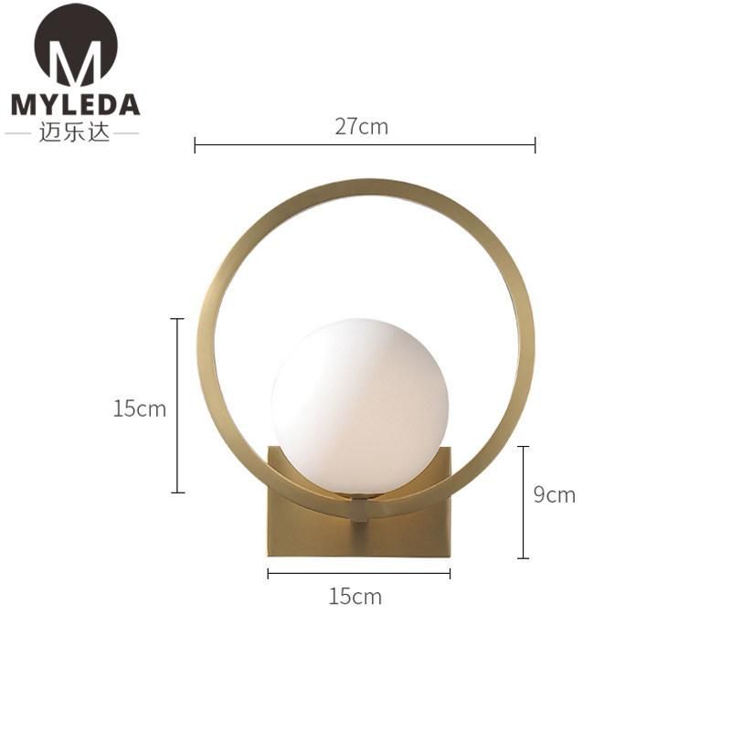 Modern Brass Metal Glass LED Wall Lighting for Bedroom, Living Room,