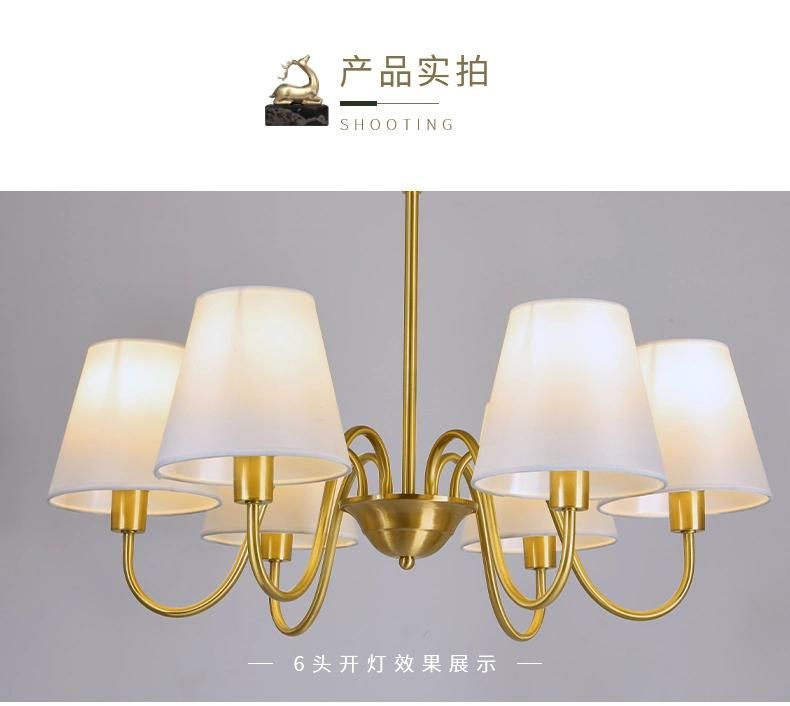 Luxury Post Modern Decorative Copper Glass Diming LED Ceiling Chandelier for Living Room Bedroom