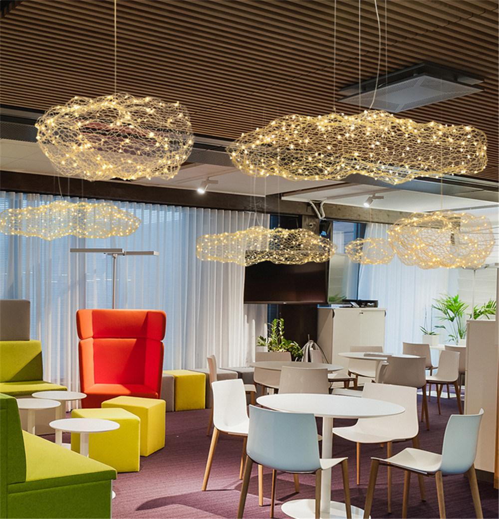 Modern Creative Cloud Light Fixtures LED Pendant Lamp Starry Personality Hotel Restaurant Bar Designer Firefly Moderne Lustre