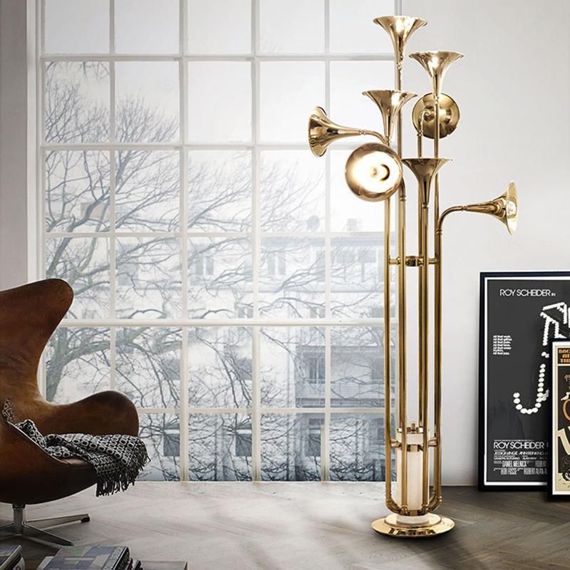 Nordic Retro Loft Floor Lighting Individuality Luxury Home Decoration Gold Floor Lamp (WH-MFL-164)