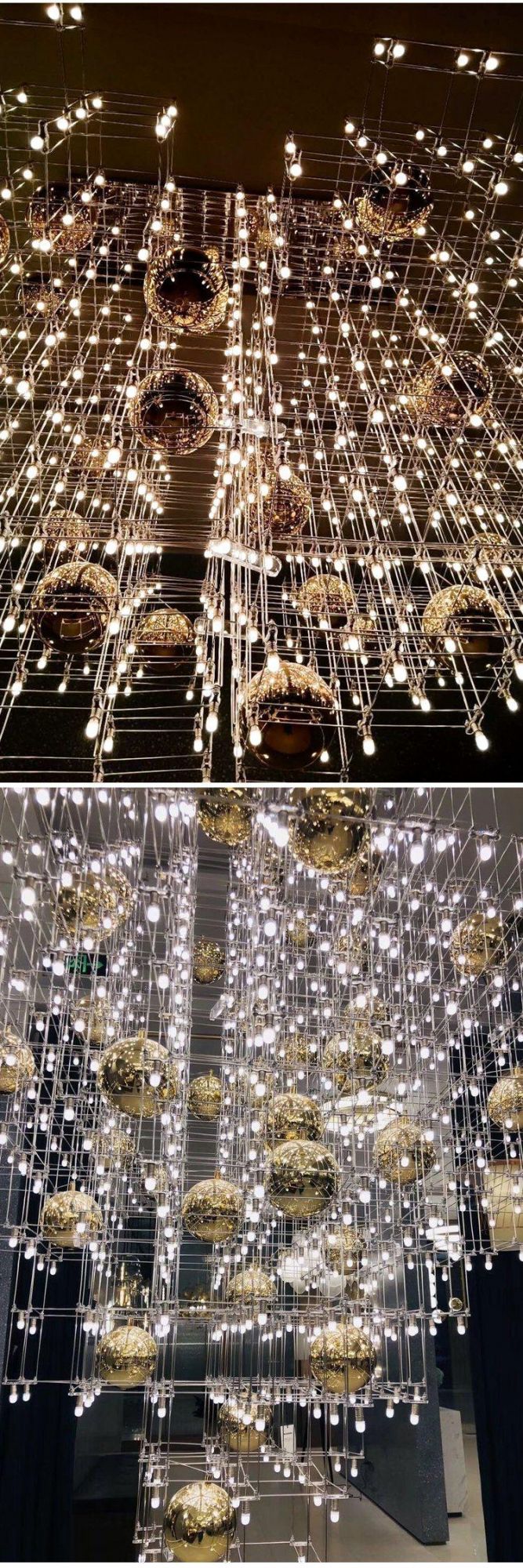 New Arrival Exhibition Hall Villa Engineering Customization Large Luxury Ball LED Chandelier Lamp