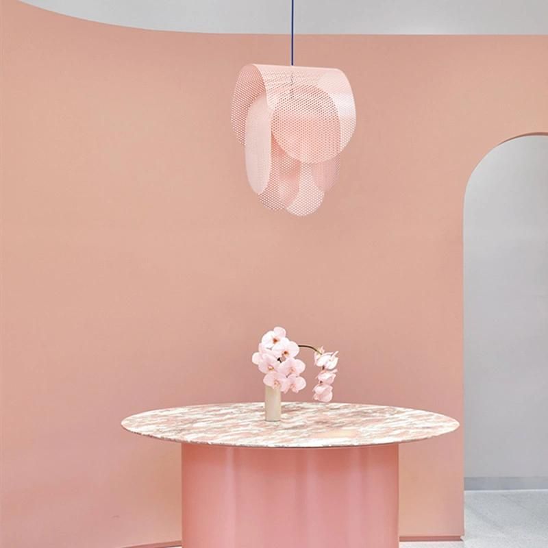 Nordic Pink Pendant Lamp Minimalist Design Lamp for Hotel Perforated Dining Room Cafe Bedroom Pendant Light (WH-AP-247)