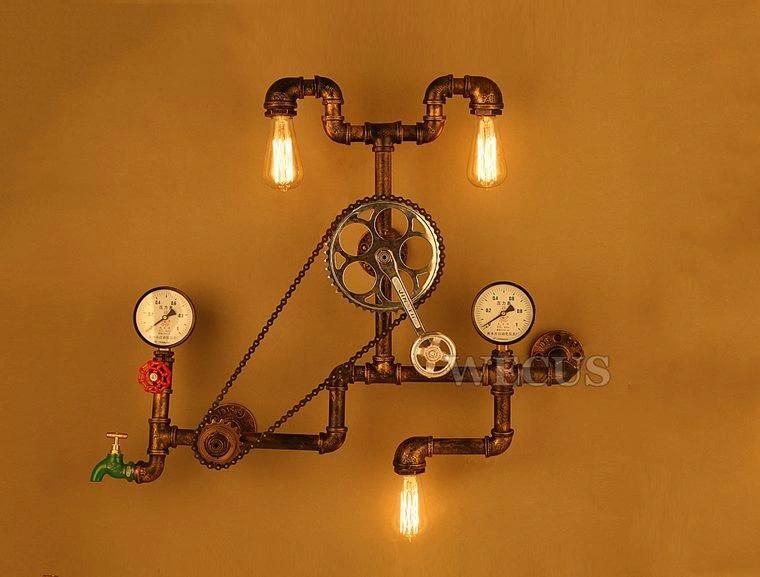 Vintage Retro Loft Industrial Wind Light Personality Water Pipe Wall Lamp (WH-VR-24)