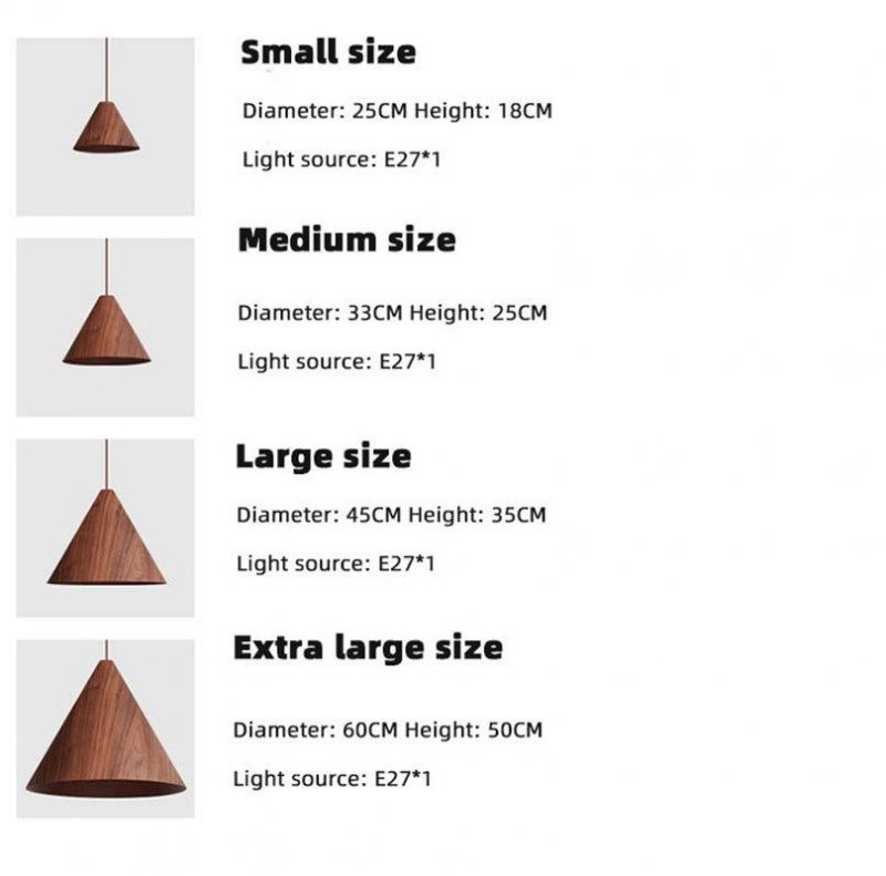 Modern Small Pendant Lights Loft for Hall Porch Nordic Kelsey Wooden Cone Pendant Lamp (WH-AP-292)