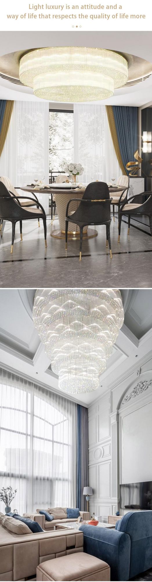 Luxury Modern Style Decoration Commercial Center Banquet Hall Custom LED Chandelier Lamp