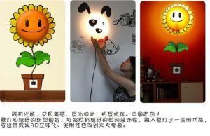 DIY Paper Wall Lamp Cartoon Atmosphere Night Light Novelty Wallpaper Lamp Dog Pig Sunflower for Choose