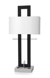 Black Powder Coat Single Table Lamp for North America