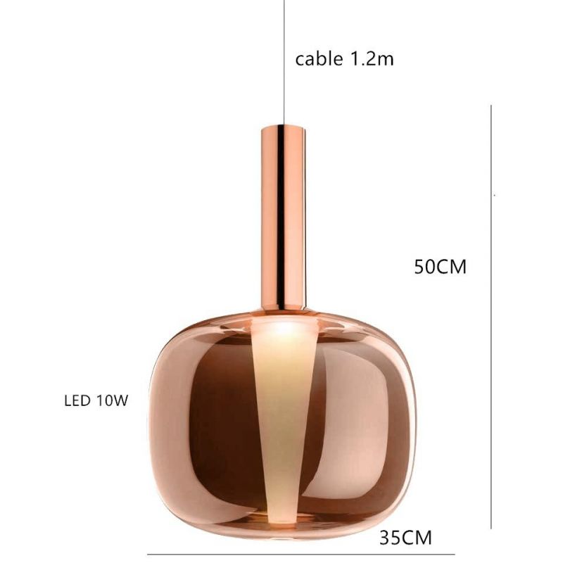 Nordic Glass Pendant Light LED Trumpet Lamp Design Rose Gold Lamp for Living Room Bedroom Pendant Lamp (WH-AP-131)