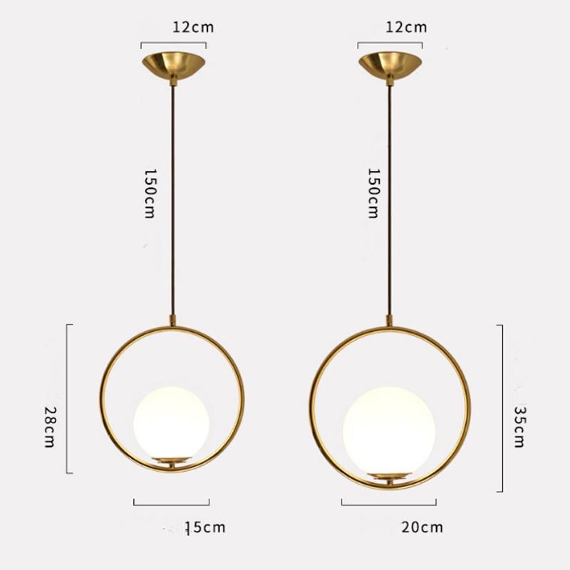 Design Modern Glass Hanging Pendant Light Lamp for Restaurant Coffee