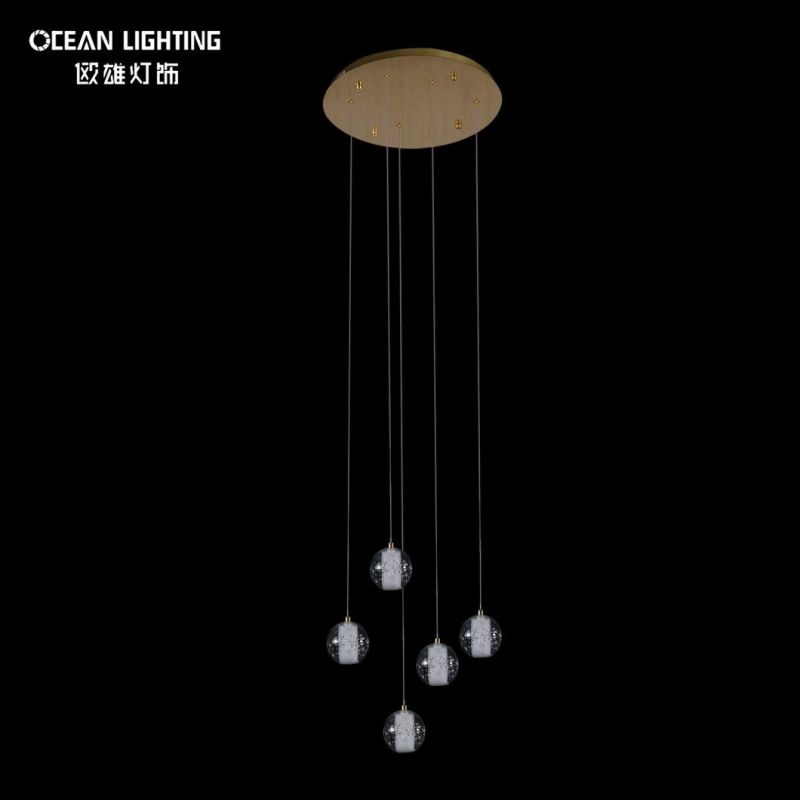 Golden Modern Lamp Metal Bubble Crystal Pendant Lighting