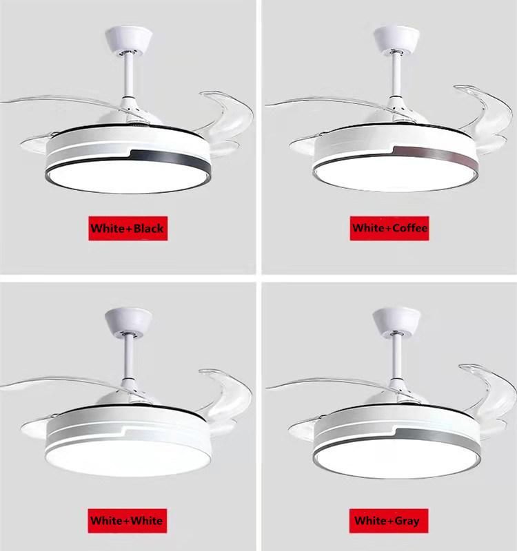 Hot Sale Modern New Style Absorb Dome Light Invisible Fan Chandelier Living Room Ceiling Fan Lamp