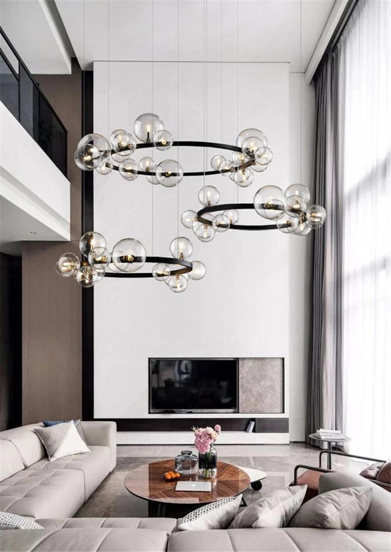 Hanging Lights Clear Glass Round Ball Globe Pendant Light