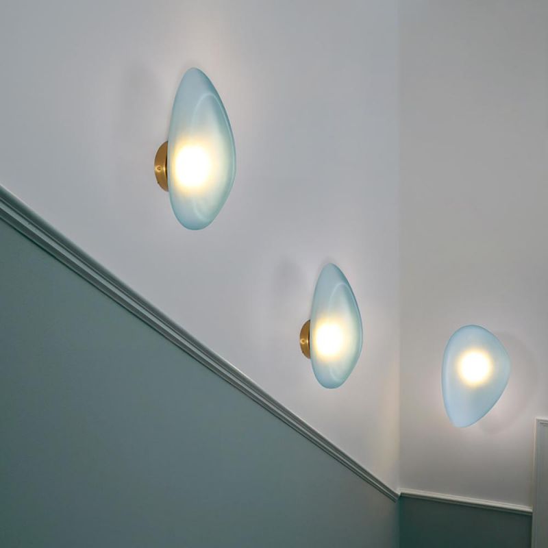 Bedroom Living Room Designer Lamp Modern Glass Pebble Wall Light (WH-OR-77)