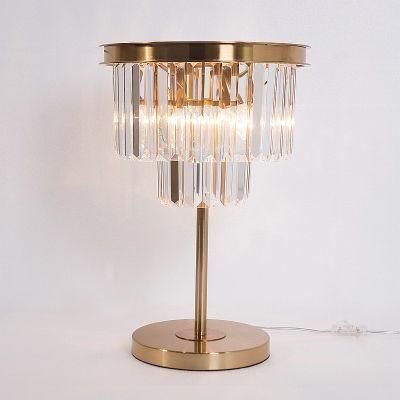 Luxury Villa Home Gold Crystal Table Lamp for Decoration