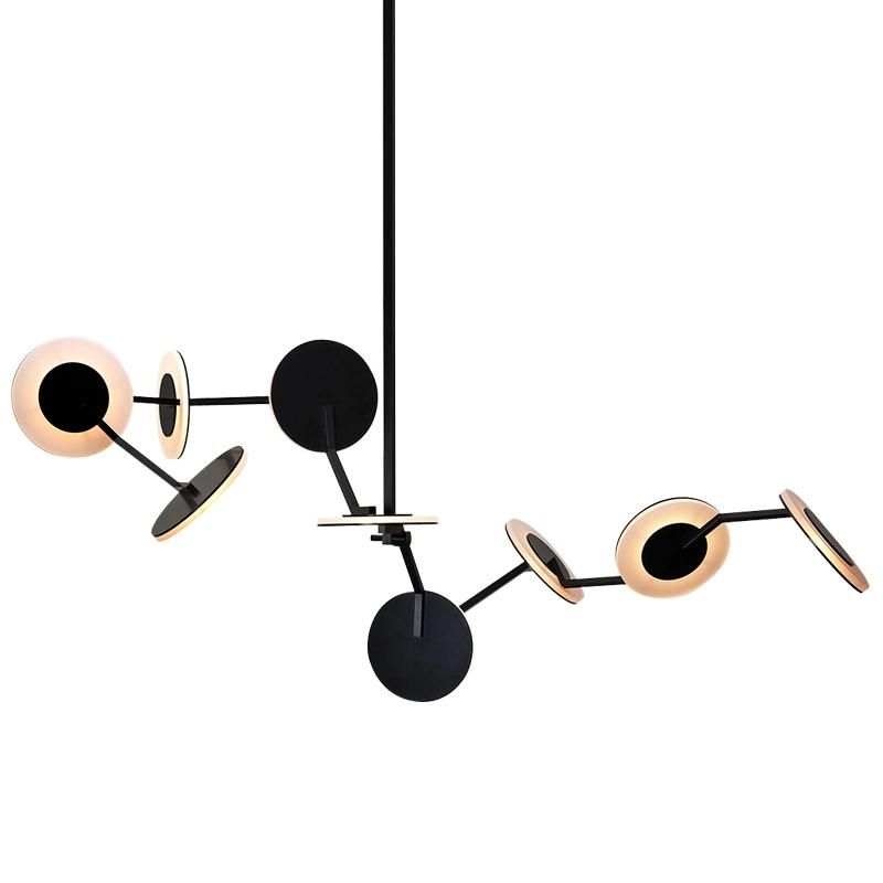 Modern Black Metal Geometry Linear Pendant Lamp