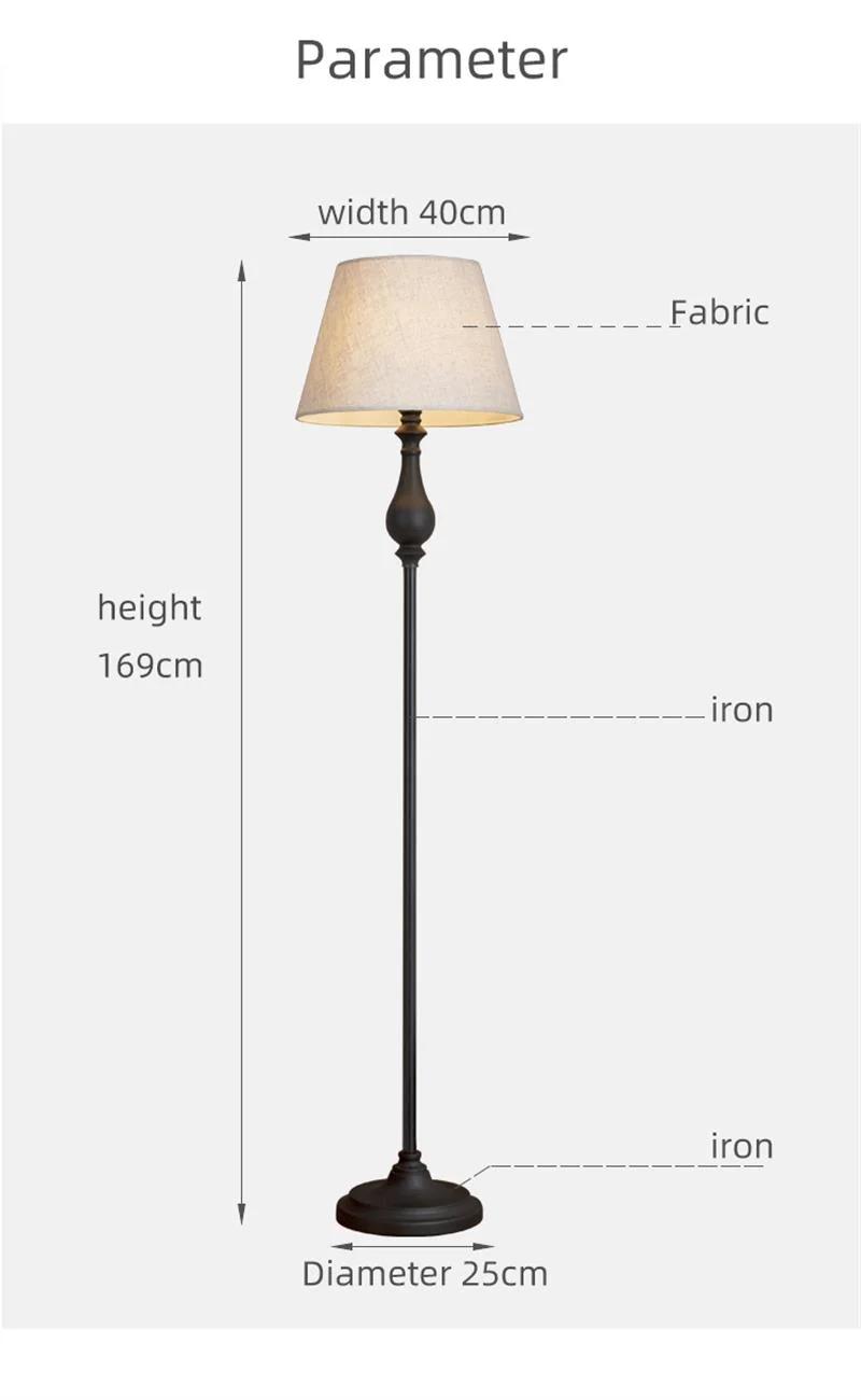 Nordic Style Modern Floor Lamp Black Wrought Iron Living Room Lighting