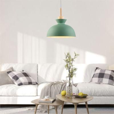 Fashion Iron and Oak Ceiling Hanging Lamp Interior Decorative Lighting
