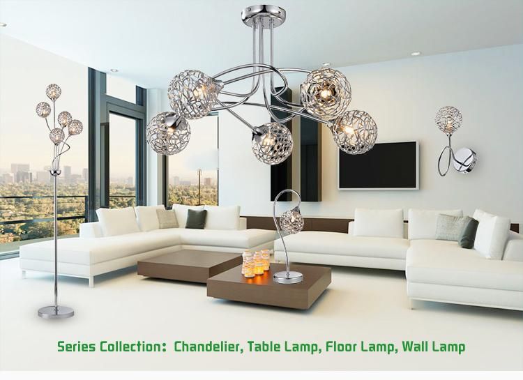 Italian Luxury Hanging Metal Bead Chain Decorative LED Chandelier