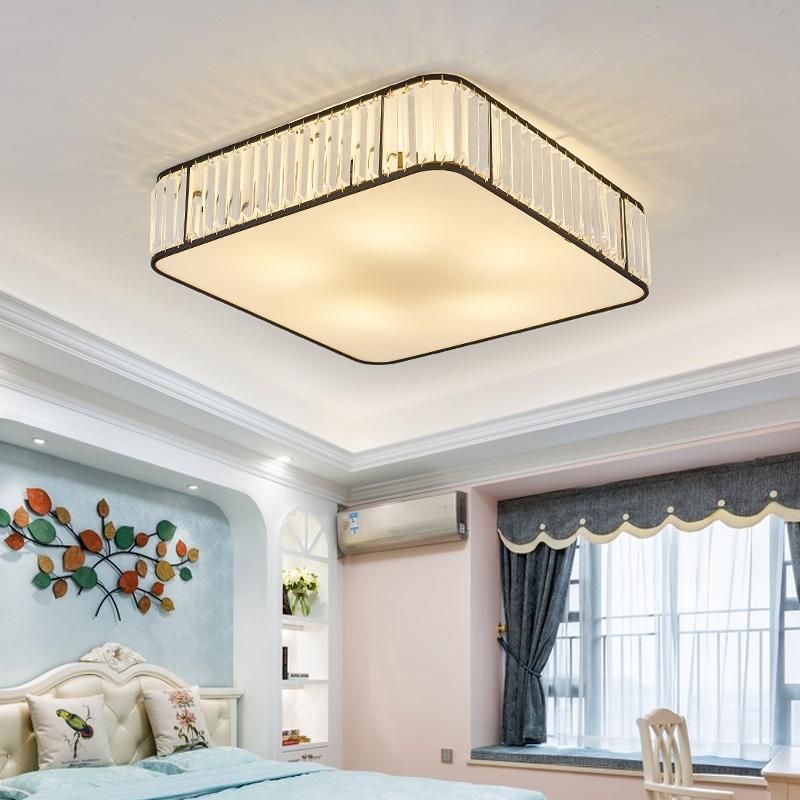 LED Ceiling Lights with Crystal Lampshade for Bedroom Metal Square Ceiling Lamp (WH-CA-99)