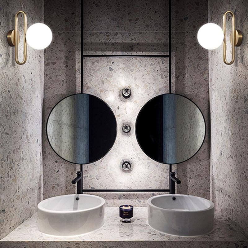 Nordic Glass Ball Bedside Wall Lamp Fashion Retro Brass Molecule Design Brass Wall Lamp (WH-OR-171)