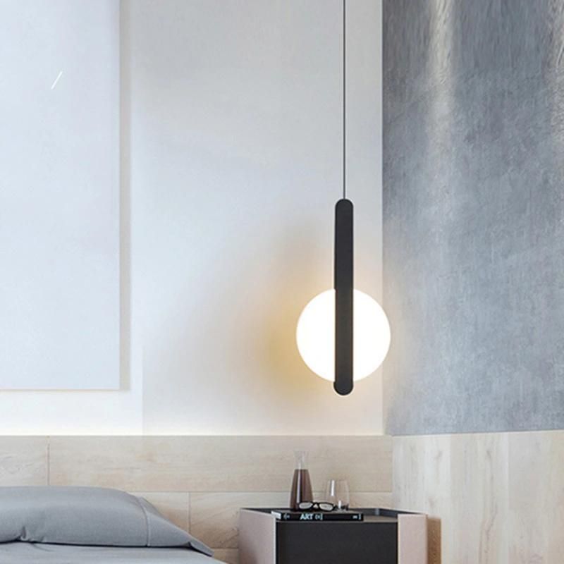 Nordic Black Pendant Light Bedside Kitchen Modern Trumpet Lamp Bedroom Bedside Hanging Lamp Pendant Lamp (WH-AP-205)