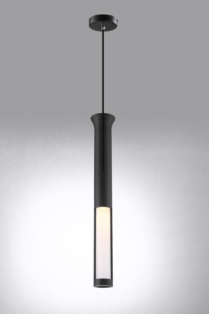 Modern 1 Lite GU10 Aluminium Single Mini Pendant Lamp with Acrylic Diffuser (PD-11892 BK)