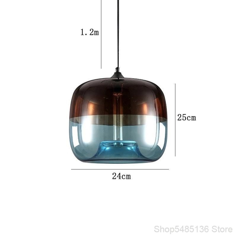 Nordic Stained Glass Pendant Light Modern Cafe Bar Dining Room Light Fixture (WH-GP-82)