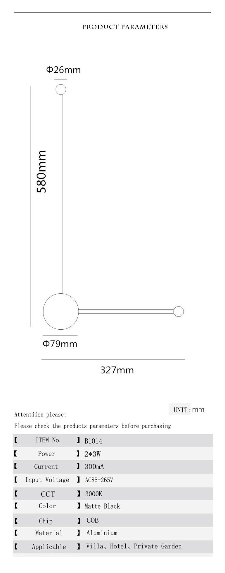 LED Light Fixtures for Homes Lighting Hotel Wall Mounting Bracket Light