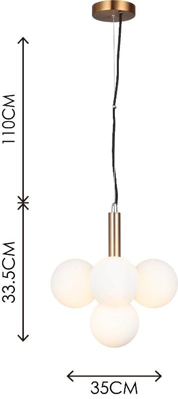Ceiling Lights Modern Ball Glass Design Brass Pendant Light Fixtures with Opal Glass Lamps Body and Sling Perfect for Living Room Bedroom Study Room and Office