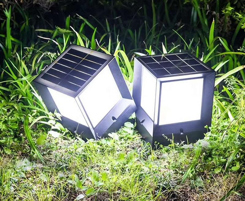 LED Solar Fence Solar Powered Pillar Lamp Outdoor Waterproof IP65 Wall Light for Villa Courtyard Landscape Garden Decor