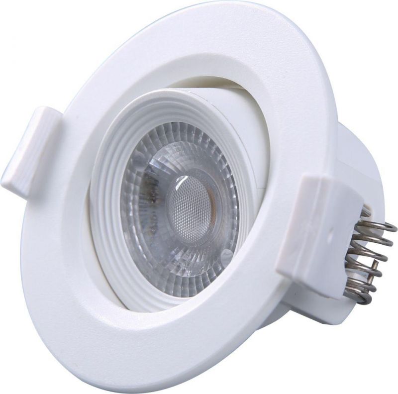 3W 100-240V IC Driver Round Rotatable Recessed PBT 75mm Diameter LED Indoor Down Light
